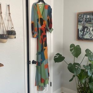 Hutch Abstract Wrap Maxi Dress